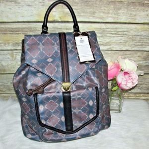 NWT Front Row Society Tribal Print Vegan Backpack
